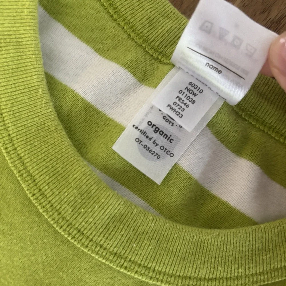 Hanna Andersson Grinch Pajama Top Adult Large‎ Organic Cotton Green Stripes